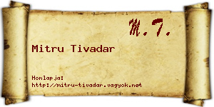 Mitru Tivadar névjegykártya